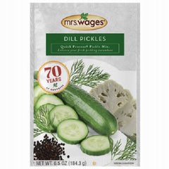 Mrs. Wage's W621-J7425 6.5 oz Pack Of Dill Pickle Mix Canning Seasoning