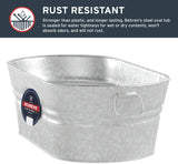 Behrens 2-OV 10.5 Gallon Steel Weather & Rust Resistant Oval Tub - Quantity of 3