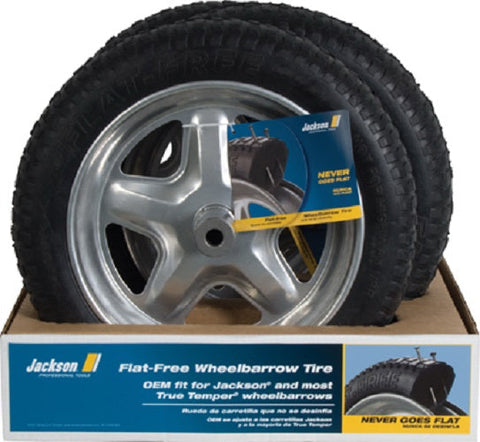 Ames / Jackson SFFTCC 16" Sport Flat Free Replacement Wheelbarrow Tire With Wheel - Quantity of 3