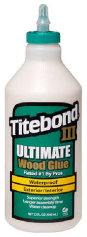 Franklin 1415 Titebond III 1 Quart Bottle Of Ultimate Wood Glue - Quantity of 12