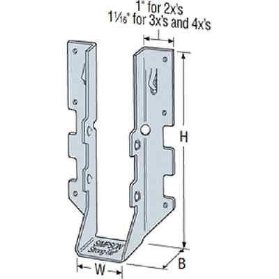 Simpson Strong Tie LUS26Z G185 2" x 6" Face Mount Joist Hangers w Z-Max - Quantity of 100