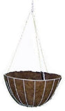 Panacea 88504GT 14" Round White Wire Growers Hanging Baskets with Chain & Liner - Quantity of 12