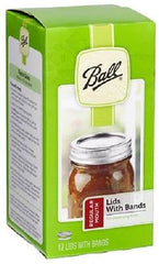 Ball 1440030060 12 Pack Regular Mouth Canning Jar Lids with Bands