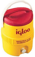 5 ea  Igloo 421 2 gallon Yellow / Red Plastic Commercial Drinking Water Coolers