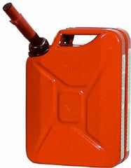 4 ea Midwest 5810 5 gallon Red Metal Military Style Gasoline / Fuel Cans w Spout