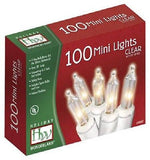 Holiday Wonderland 48600-88A 100 Count Clear Christmas Light Sets With White Cord - Quantity of 12