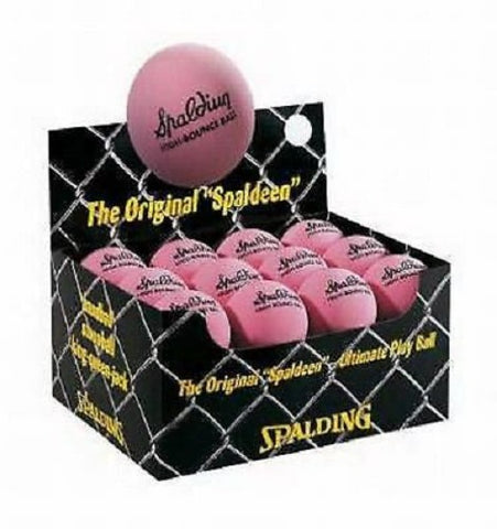 Spalding 51-153 Small Pink High Bounce Balls Stoop Ball Stickball Hit Penny - Quantity of 24