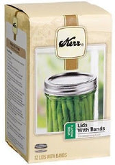 Kerr 00087 12 Packs Wide Mouth Canning Jar Lids with Bands Made in USA - Quantity of 6 (12) packs