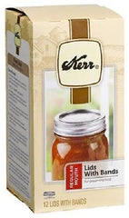 Kerr 00070 12 Packs Regular Mouth Canning Jar Lids with Bands Made in USA - Quantity of 6