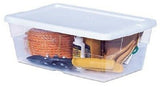 Sterilite 16428012 6 Qt 13-5/8" x 8-1/4" x 4-7/8" Clear Storage Box With White Lid - Quantity of 36