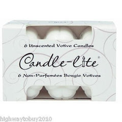 12 ea Candle Lite # 1601595 6 packs White Unscented Food Warmer Votive Candles