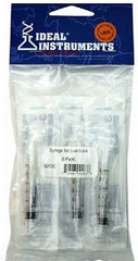 Ideal Instruments 9263C 6 pack 3cc Disposable Livestock Syringes Luer Lock - Quantity of 24