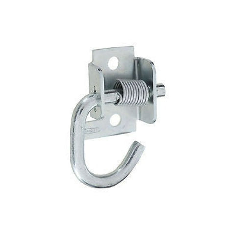 National Mfg N237-040 Zinc Plated Spring Loaded Rope Tarp Hooks Brackets - Quantity of 5
