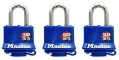 Master Lock 312TRI 3 Pack 1-1/2" Blue All Weather Keyed Alike Padlocks
