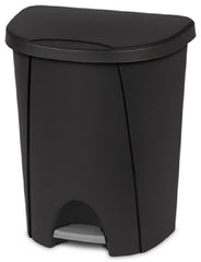 Sterilite 10949004 6.6 Gallon Black Step On Wastebasket
