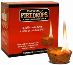 Wood Products 8808 8-Count Box Of Indoor & Outdoor Fatwood Fire Starter Firedrops