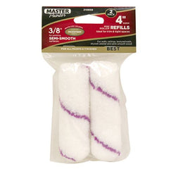 Master Painter 60161TV 2-Pack Of 4" Inch x 3/8" Inch Nap Microfiber Mini Roller Cover Refills
