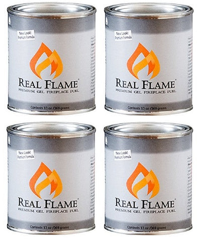 Real Flame 2112 13 oz Real Flame Premium Gel Fireplace Fuel  - Quantity of 4