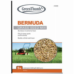Green Thumb GTBERM5 5 LB Bag of Bermuda Grass Seed Blend / Mix
