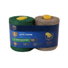 Tru-Guard 642081 2-Count Green & Brown 500' Rolls Of Jute Twine With Cutter