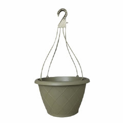 ATT Southern HH1224OG 12" Olive Green Weave Hanging Basket Pot / Planter - Quantity of 2