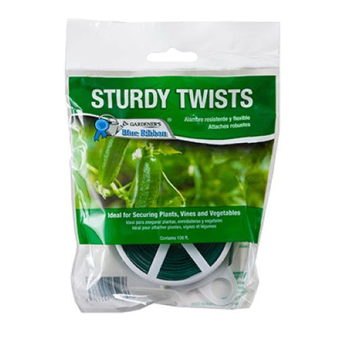 Midwest T001GT 100' Foot Green Plastic Coated Garden Wire Twist Tie With Cutter - Quantity of 20