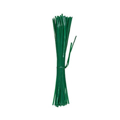 Midwest T002GT 100-Pack Of 8" Green Pre-Cut Plastic Coated Wire Garden Twist Ties