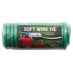 Midwest T010GT 32.5' Foot Roll Of Green Soft Foam Covered Plant Twist Tie Wire