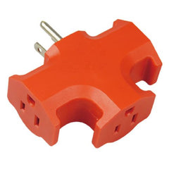 Master Electrician KAB-3FT Heavy Duty Orange Electrical 3-Way Grounded Outlet Adapter