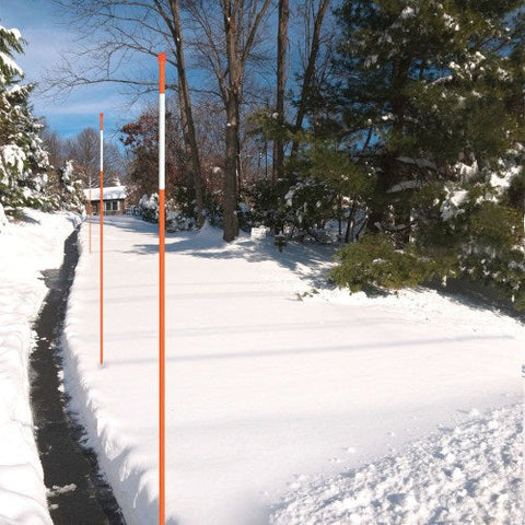 Hillman 848638 48" Orange Fiberglass Reflective Driveway Snowplow Markers - Quantity of 12