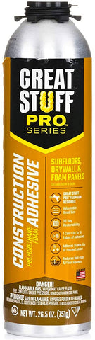 Dow 343087 Great Stuff Pro 26.5 oz Heavy Duty Construction Floor and Wall Adhesive Foam - Quantity of 2 cans