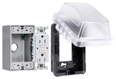 (4) Raco MKG410CTS TayMac Weatherproof Plastic Cover Box & GFCI Plug Receptacles