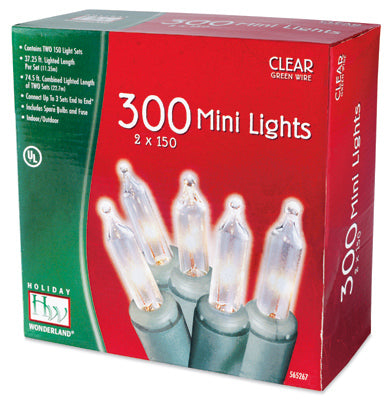 Holiday Wonderland 48150-88A 300 Count Clear Miniature Christmas Light Sets - Quantity of 4