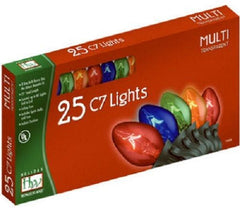 Holiday Wonderland 525-88 25 Count Transparent Multi-Color C7 Christmas Light Set