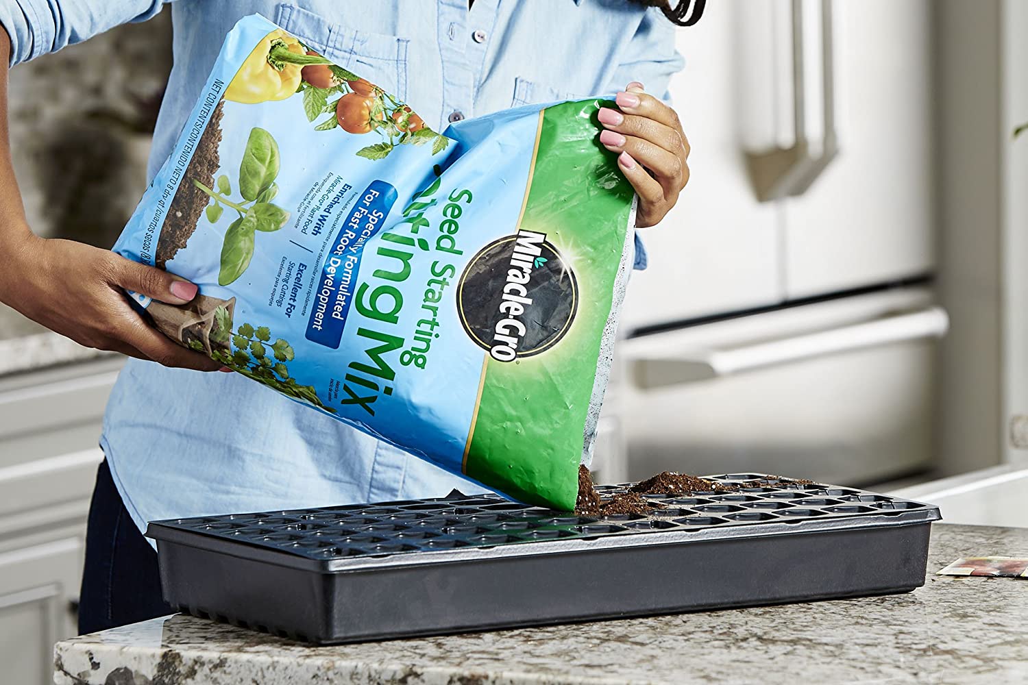 seed starting potting soil mix Scotts Miracle Gro 74978500 8 QT Bag Of Seed Starting Starter Potting Soil Mix