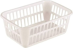 Sterilite 16088048 Medium White Plastic Storage Baskets 11-1/4" x 8" x 4-1/4"