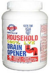 Rooto 1030 1 LB Container Of No. 4 100% Lye Crystal Household Drain Opener