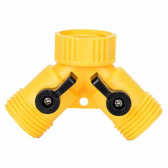 Zhejiang 50018 Yellow 2 Way Poly Garden Hose "Y" Connector With Shut Off