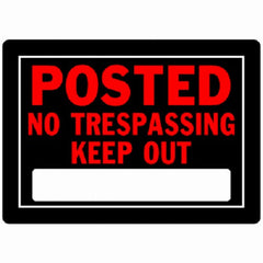 Hillman 840141 10" x 14" Aluminum Posted No Trespassing Keep Out Sign