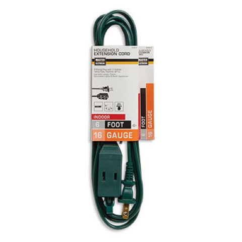 Master Electrician 09451ME 6' Foot 16/2 SPT-2 Green Vinyl Cube Tap Extension Cord - Quantity of 24