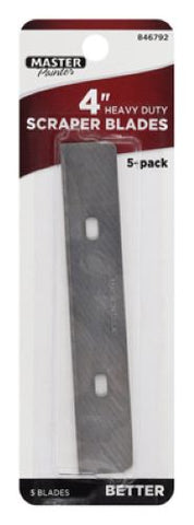 Master Painter WSB 5-Pack Of 4" Replacement Glass, Tile & Paint Scraper Blades - Quantity of 30
