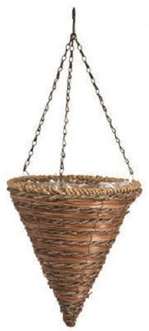 Panacea 88636GT 12" Rope & Fern Cone Hanging Basket - Quantity of 1