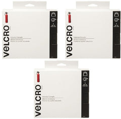 (3) rolls Velcro 90197 2" x 15 ft Industrial Strength Black Velcro w Sticky Back
