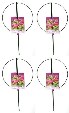 4 ea Luster Leaf 987 18" D x 30" Single Ring Folding Peony Hoop Plant Supports
