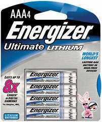 EVEREADY ENERGIZER L92BP-4 4 PACK AAA LITHIUM BATTERY - Quantity of 6 (4) packs