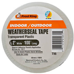 (12) rolls Frost King T96H 2" x 100' Transparent Plastic Window Weatherseal Tape