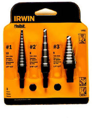 Irwin Industrial 10502ZR 3 Piece High Speed Drill Unibit Set