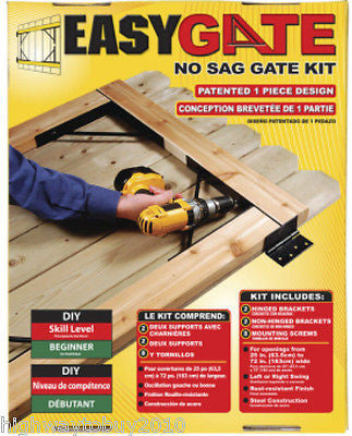 Homax 80099 Easy Gate Steel Construction No-Sag Bracket Kit for Doors / Gates - Quantity of 1