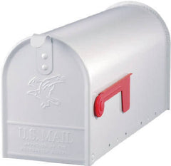 Solar Group Elite White Galvanized Standard Post Mount T1 Rural Mailbox E1100W00 - Quantity of 1
