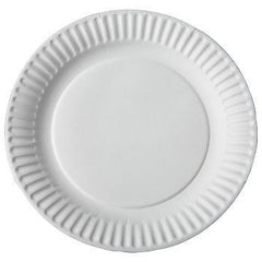 ASPEN E30300 00065 100 ct 9" White Uncoated Paper Disposable Dinner Plates - Quantity of 12 packs